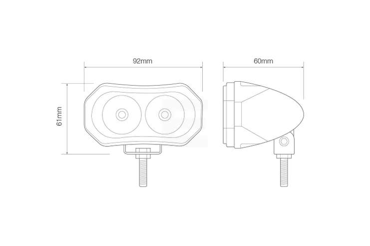 LED Autolamps Blått sikkerhets- og ryggelys til Truck