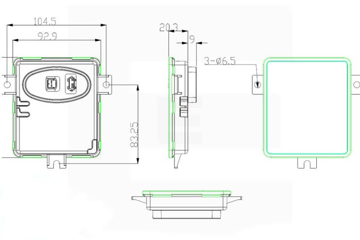 Lumen Xenonballast som Mitsubishi