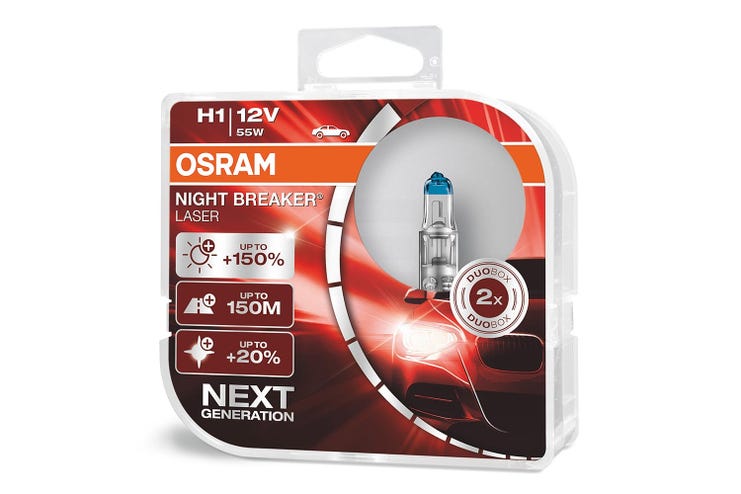 Osram H1 Night Breaker Laser 150% halogenpærer 