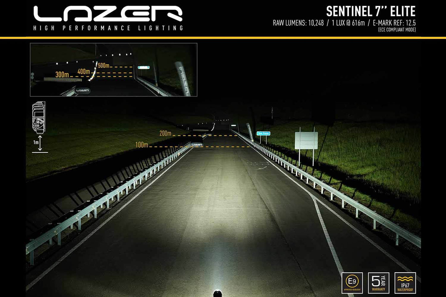 Lazer Sentinel 7 Elite LED fjernlys